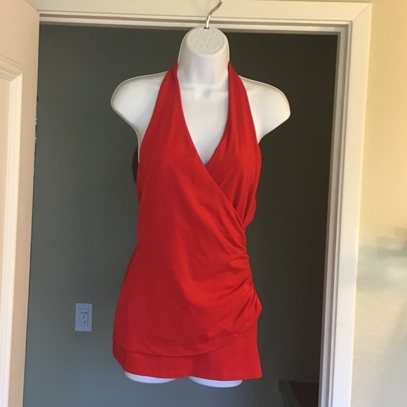 Susana Monaco Tops - Susana Monaco Top Red Long Halter Medium